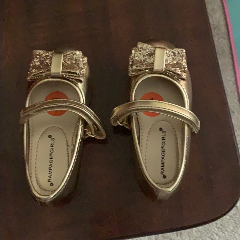 Toddler gold dress shoes